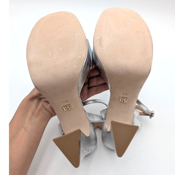 Badgley Mischka Caia Ankle Strap Platform Sandals Women's Silver Size US6.5 EU37 - Picture 8 of 9